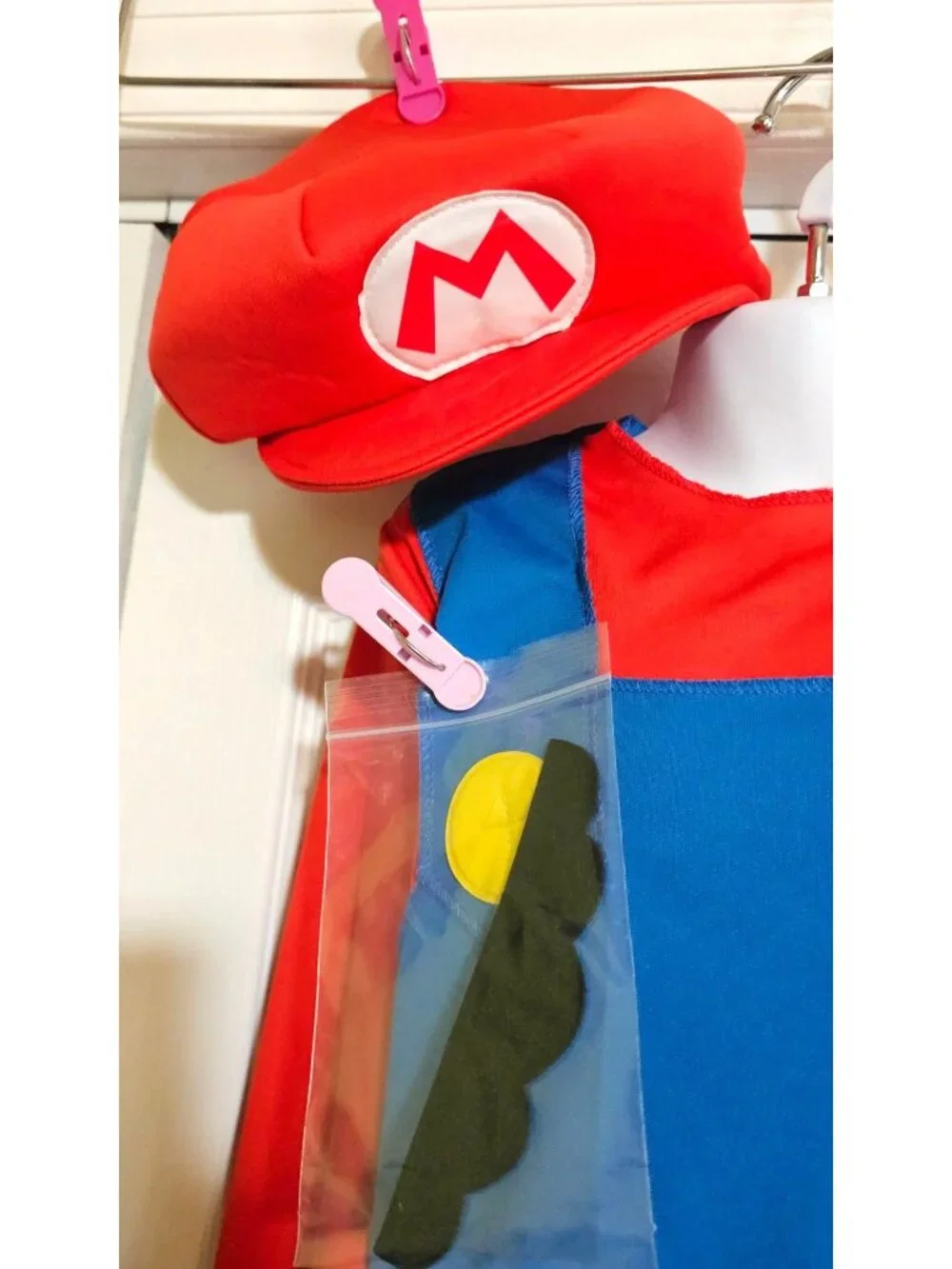 Super Mario Costume Kids 10-12 Hat Mustache Halloween Nintendo Disguise Boy Game